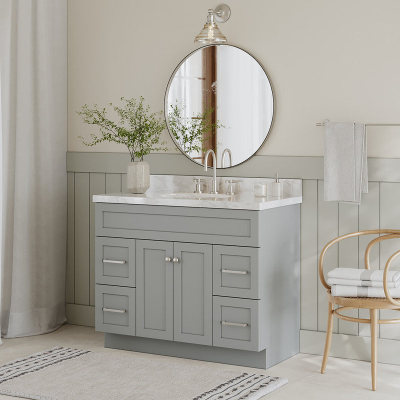Base de meuble-lavabo simple 42 po Paulla, Gris
