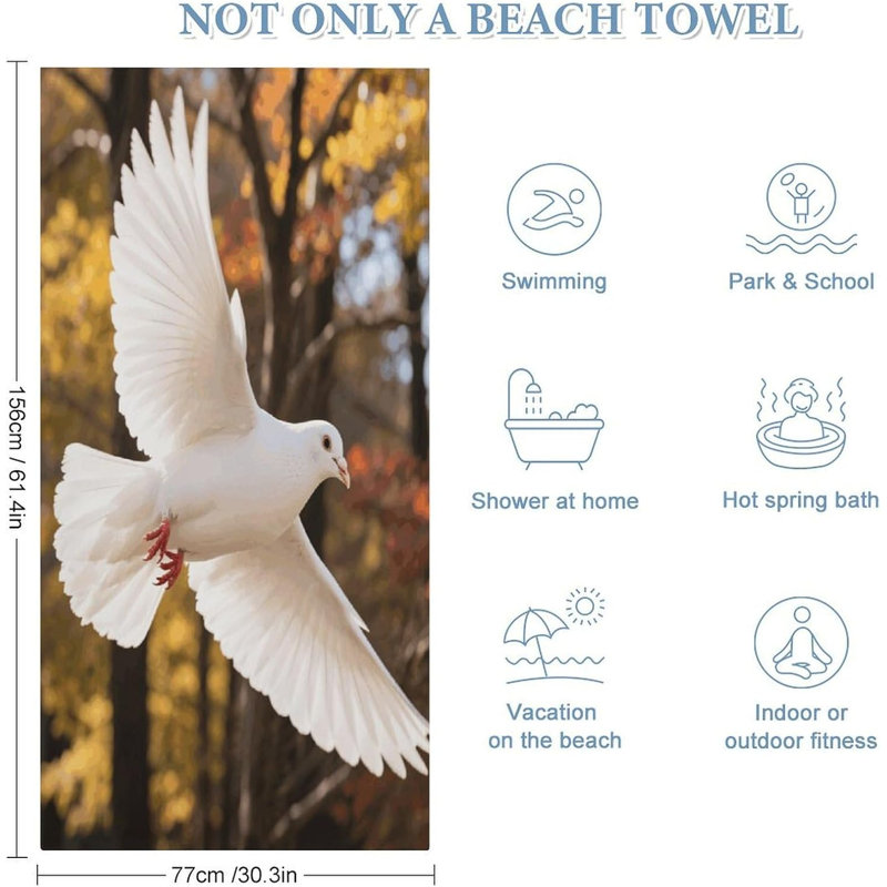 Serviette de plage à séchage rapide en microfibre, 50 x 60 po