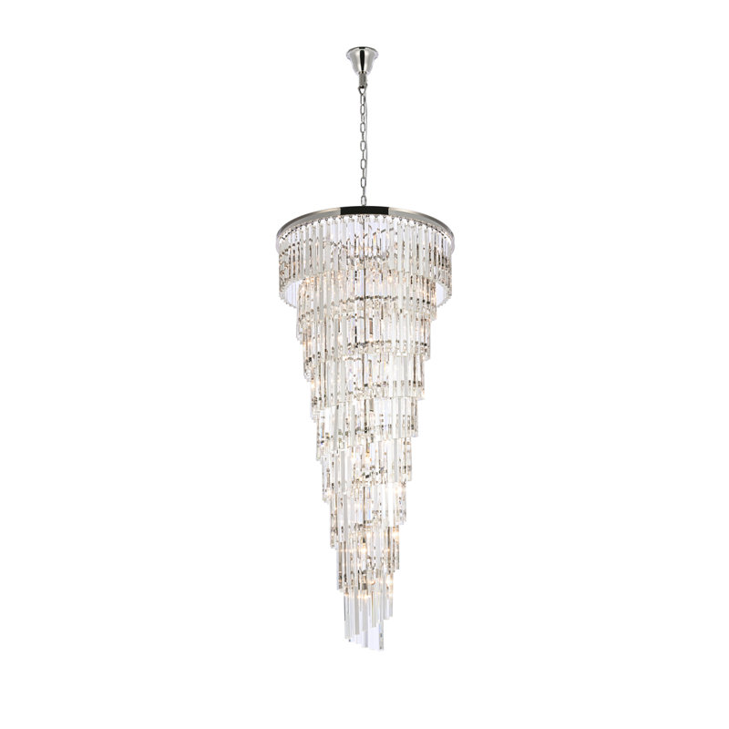 Dahlonega 35 - Light Dimmable Tiered Chandelier, Polished Nickel