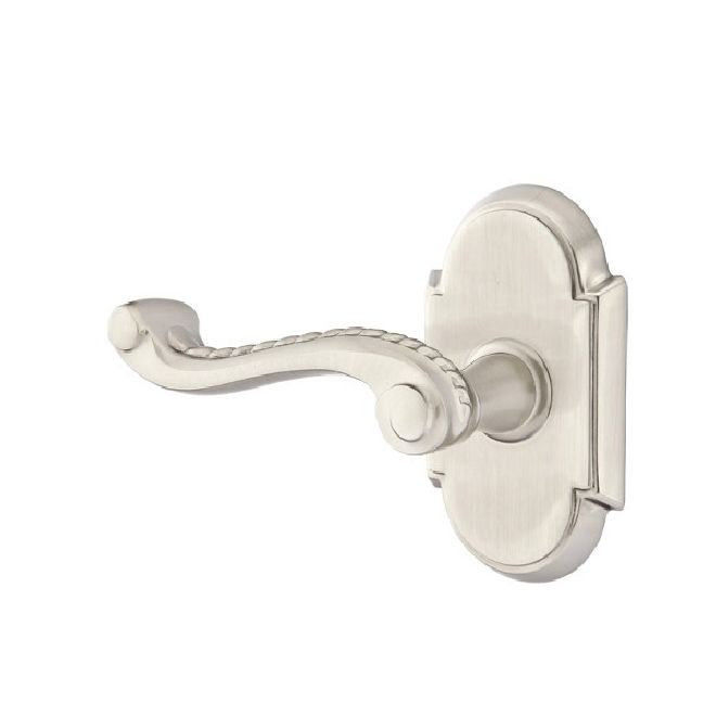 Poignée de porte avec rosette Rope Passage, Nickel satiné, Gauche