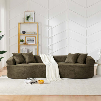 Canapé modulaire moderne en chenille courbé sans assemblage requis