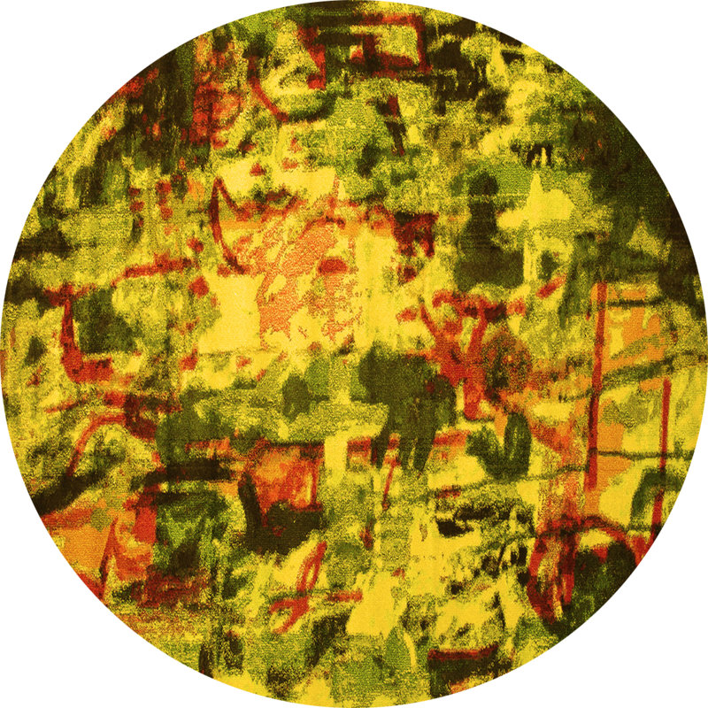 Performance Abstract Indoor Rug, Round 6'