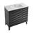 Cascade 36" Freestanding Bathroom Vanity in Black with White Scratch Resistant Ceramic Sink Top-98796176