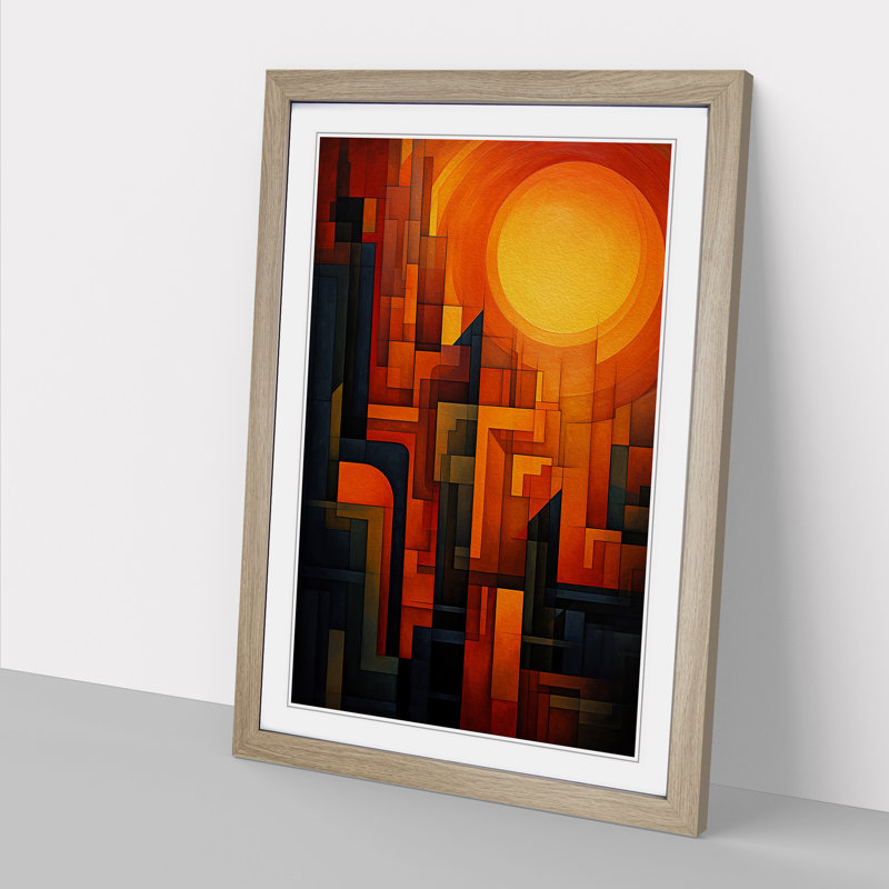 Single Picture Frame Print on Wood, 46cm H x 34cm W, Oak Framed