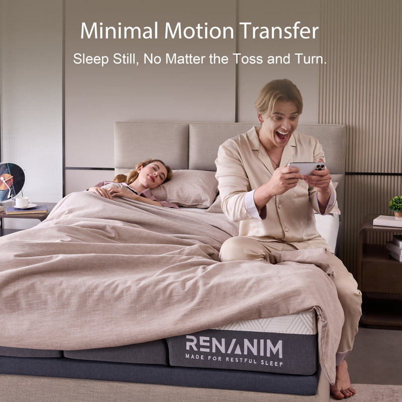 Matelas en mousse hybride Renanim King - 10 pouces - Confort respirant, matelas isolant dans une boîte, King, 10