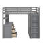 Lit mezzanine polyvalent avec tiroirs de rangement intégrés, bureau de travail spacieux et armoire de style armoire-114355538-114355537