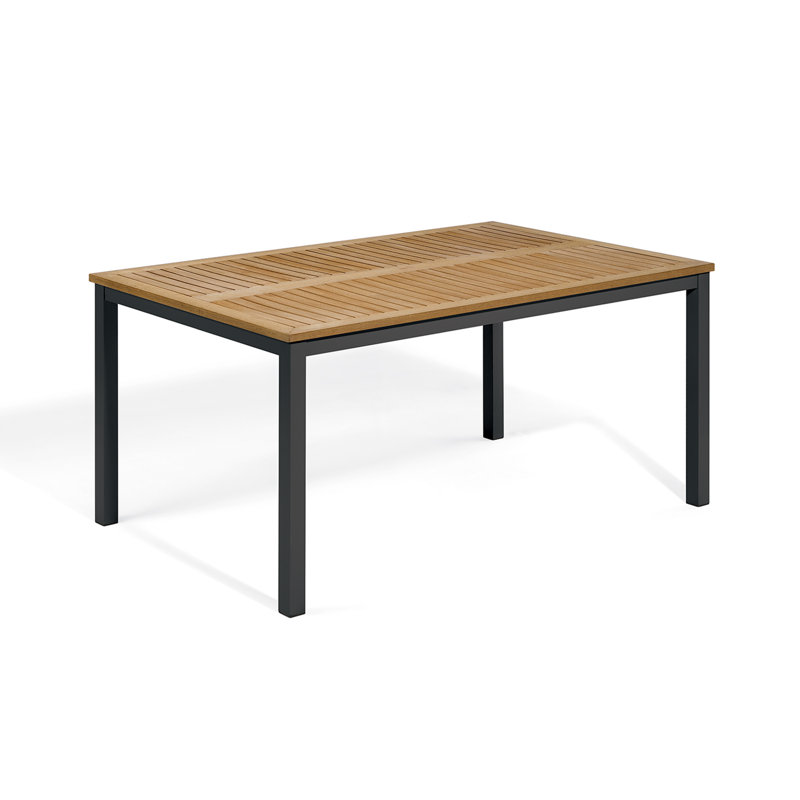 Travira Outdoor Dining Table, Natural Tekwood, Carbon