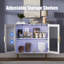 Buffet avec lumières à DEL, buffet avec 2 portes en acrylique cannelé, buffet moderne de 32 po avec tablette réglable, bar à café pour le salon, cuisine-1835462624