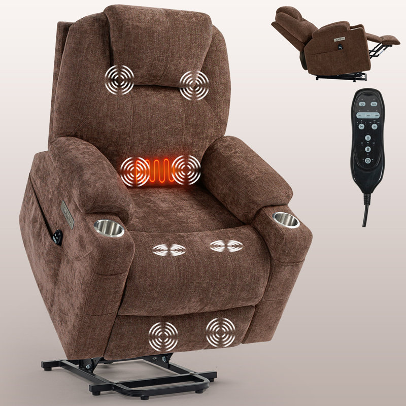 Fauteuil inclinable rembourré Warnnel, Tissu brun