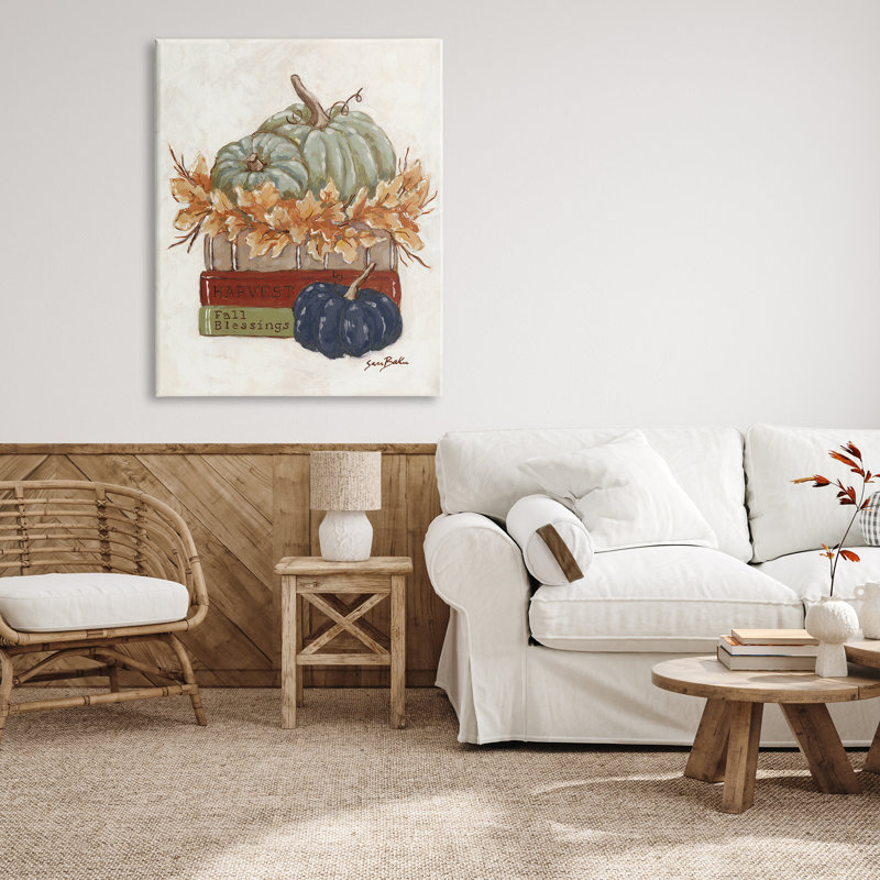«Stupell Industries Fall Blessings Pumpkins», art mural sur toile par Sara Baker, H 48 po x l 36 po x P 1,5 po