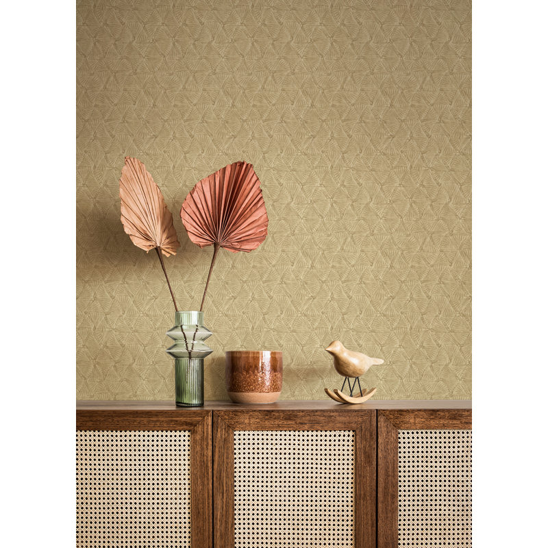 Geometric Metallic Wallpaper Roll, Gold