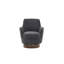 Luxueux fauteuil demi-tonneau pivotant en polyester avec base dorée - Gris foncé