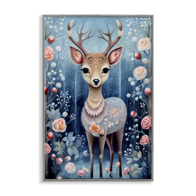 Art de giclée encadré de cerf par The Dutch Lady