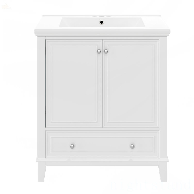 30" Bathroom Vanity With Sink Combo, White