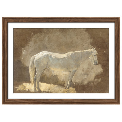 Framed Wall Art Vintage Antique Classic for Bedroom - 26"x36" Brown