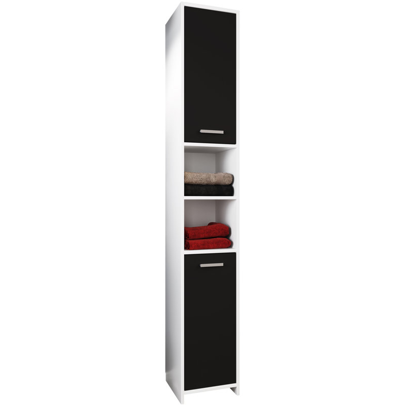 Shafia Bathroom Cabinet, White / Black