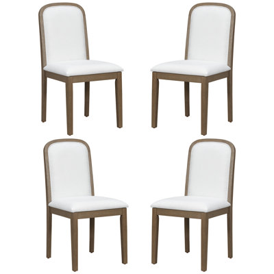 Ensemble de chaises de salle à manger de style rétro Trexm avec 4 chaises rembourrées pour la salle à manger et le salon (seulement les chaises de salle à manger)