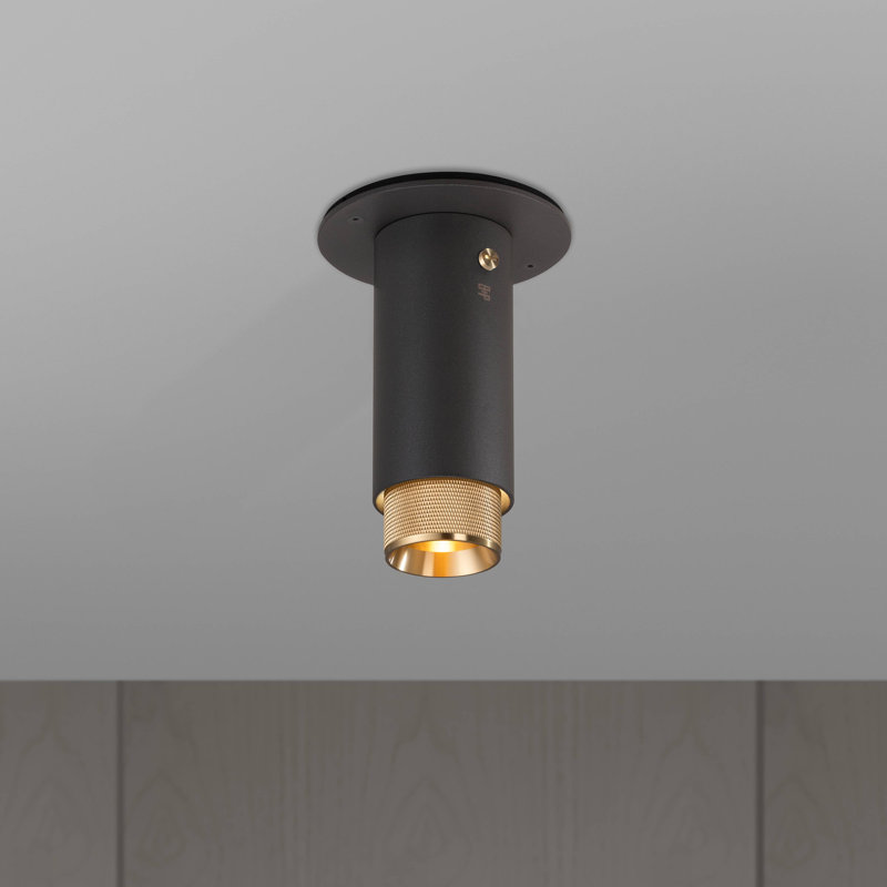 1 - Light Flush Mount, Brass, Stone