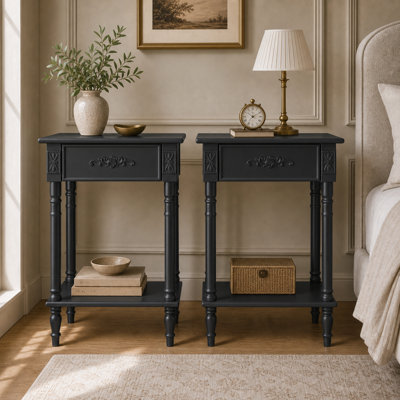 25'' H X 19.7'' W 1-Drawer Nightstand, Set Of 2