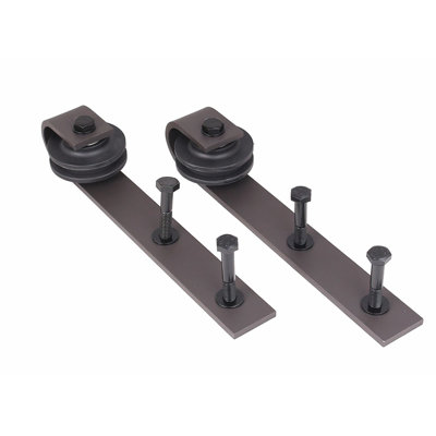Bronze Steel Single Door Barn Door Hardware Kit Standard Single