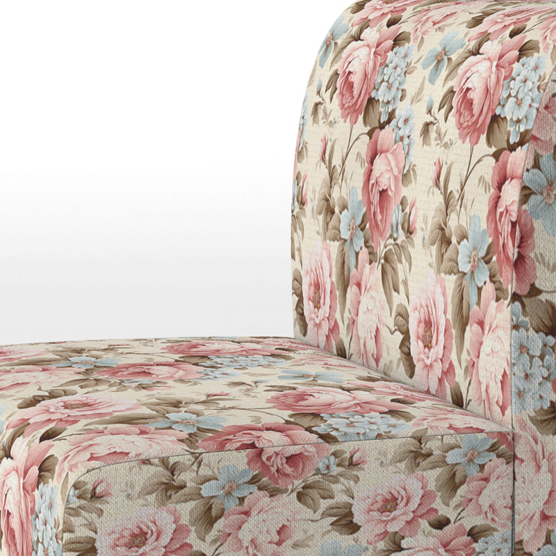 Rustic Victorian Brocade Victorian Motif - Chaise d'appoint de chalet rembourrée à motif floral