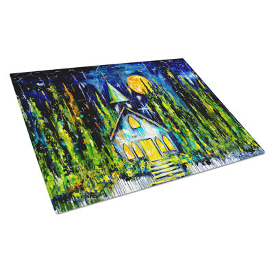 Rock of Ages Church Glass Cutting Board