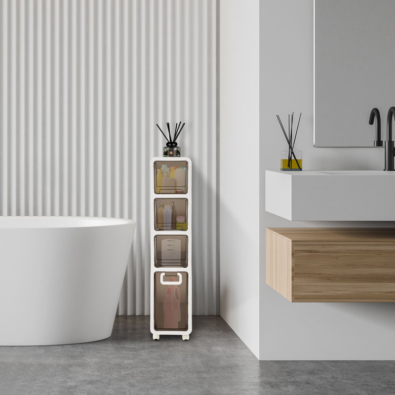 Freestanding Bathroom Storage Cabinet, 39.8" H x 9" W x 16.7" D