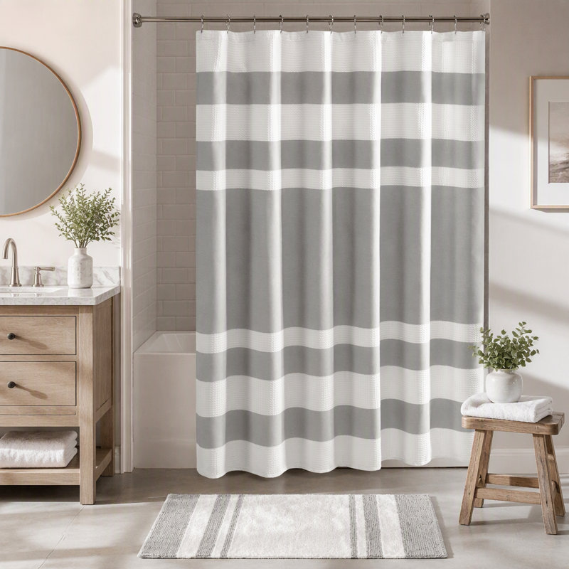 Shower Curtain With 3M Treatment Grey 72X84", 84"H x 72"W, Gray