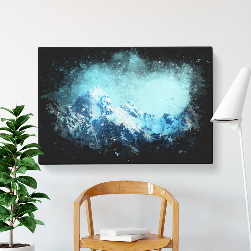Mountain Blues - Wrapped Canvas Painting, 35cm H x 50cm W x 3cm D