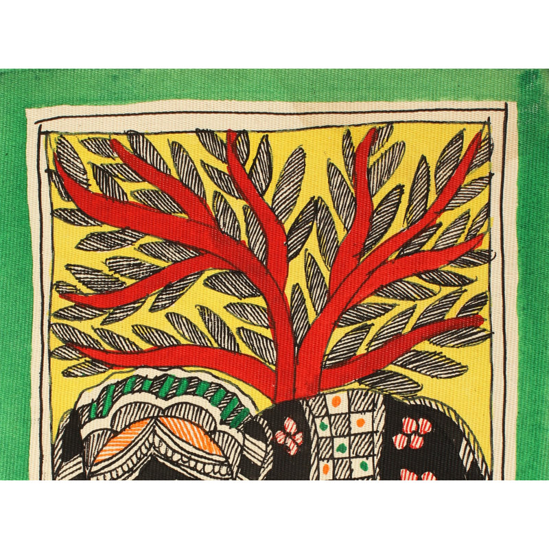 Peinture traditionnelle d'éléphant marchant Madhubani