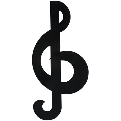 Meyerdirk Art Modern Steel Treble Clef Wall Art - Hammered Black