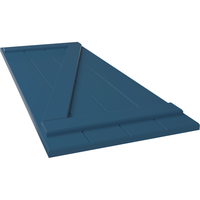 Volets en PVC True Fit, 21.5", Bleu séjour, 58"