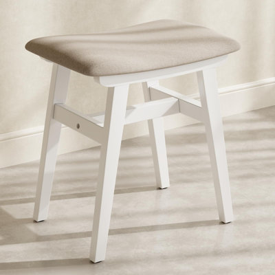 Tabouret de coiffeuse en bois massif, fauteuil de maquillage compact avec coussin de selle
