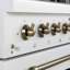 Cuisinière à double combustible 36 pouces Forno Antico avec 6 brûleurs à gaz scellés, four à convection électrique, finition laiton antique-106887287