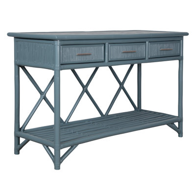 54'' Wide 3 Drawer Rattan Wood Sideboard