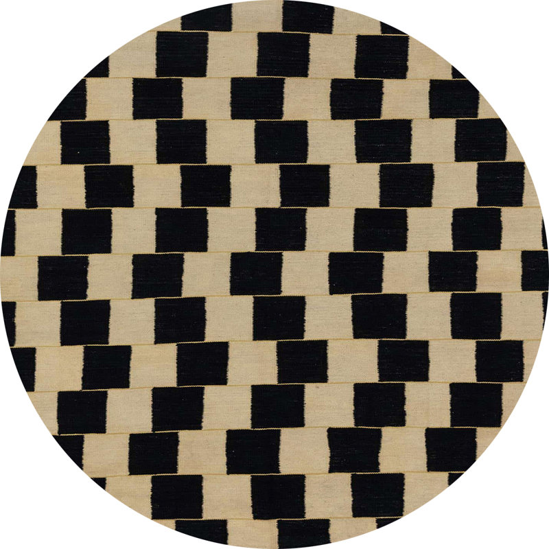 Alienello Abstract Indoor Rug, Round 5'