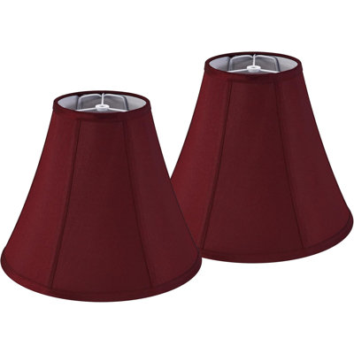 Ensemble de 2 abat-jour cloche bourgogne 6 po en haut x 13 po en bas x 10,6 po de haut (araignée) abat-jour moyen, abat-jour en tissu pour lampe de table, lampe de chevet, abat-jour de rechange côtelé à la main par Winston Porter