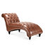 Chaise longue spacieuse, bourre haute et pieds en forme de gourde avec support confortable en mousse de bouleau