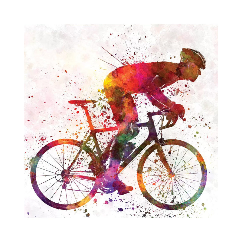 «Cyclist Road Vélo» par Paul Rommer - impression sur toile tendue, H 12 po x l 12 po x P 0,75 po