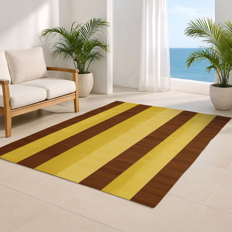 Tapis d'intérieur et d'extérieur à carreaux brun, Rectangulaire 2 pi x 3 pi