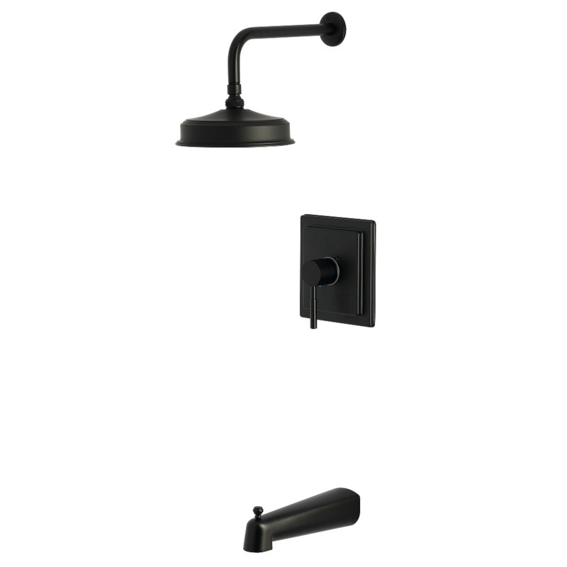 Kingston Brass Concord Single-Handle Pressure Balanced Tub And Shower Faucet, Matte Black