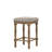Rustic Farmhouse Counter Height Wooden Bar Stools With Upholstered Seats And Nailhead Trim – Set Of 2