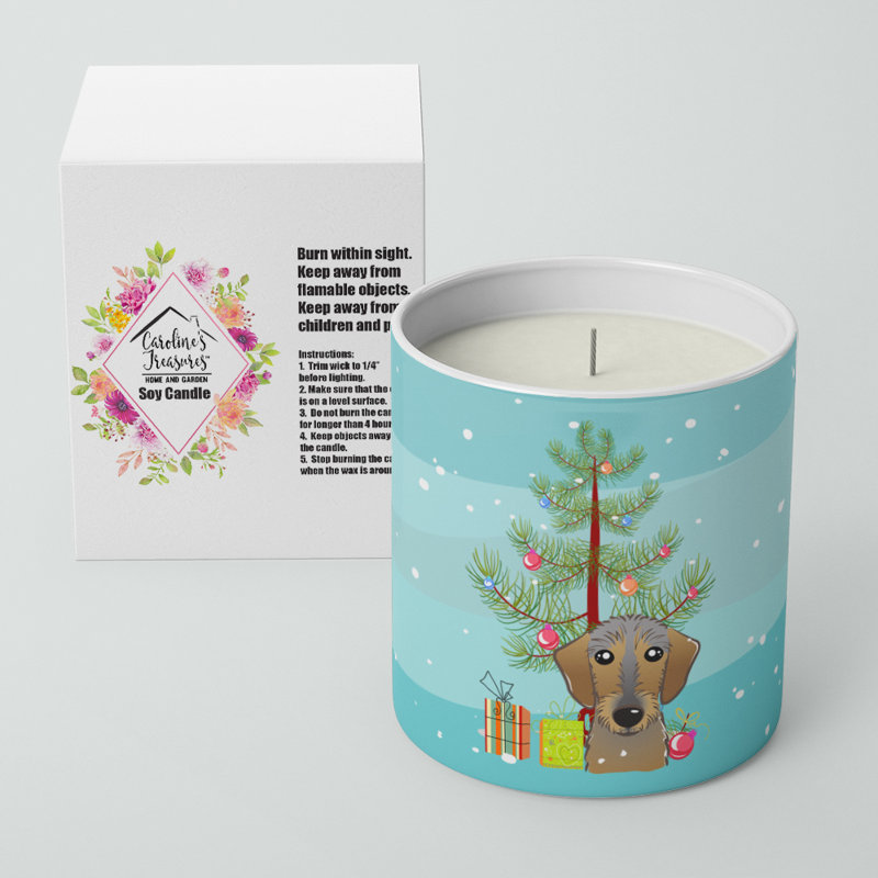 Bougie de Noël 10 oz, Teckel à poil dur
