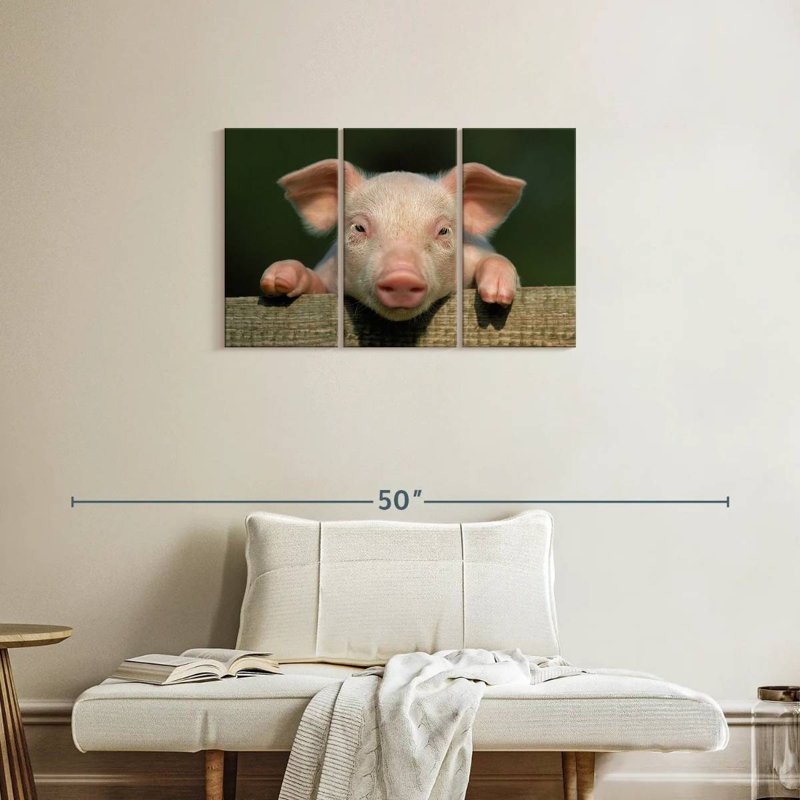 Brampt Piglet On Fence, 20" H x 33" W