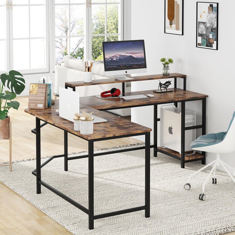 Borough Wharf Faribault L-shaped Metal Base Computer Desk & Reviews 