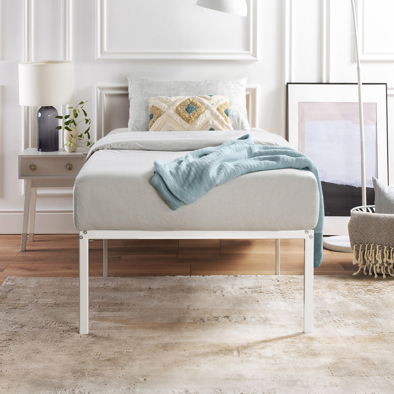 Messancy Upholstered Bed, Twin, White