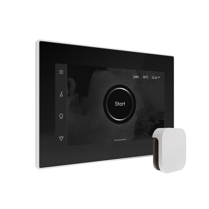 Bliss Max Steam Shower Control Package with iSteamX Control and Steamhead , Black/White