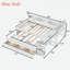 Lit de jour en bois avec tiroirs de rangement, tablettes latérales, bureau et lit gigogne-120974257-120974258