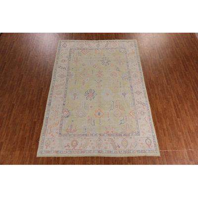 Tapis vert en laine Pusachio Oushak 9x12