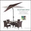 Parasol sophistiqué solaire de 9 pi x 7 pi, parasol de patio éclairé à DEL pour table ou base avec inclinaison et manivelle, parasol d'extérieur pour jardin, terrasse, cour, piscine, plage, brun